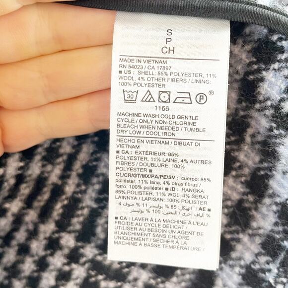 Old Navy Soft Brushed Oversized Single Breasted Plaid Blazer Jacket Gray Small - Picture 4 of 9